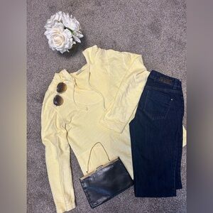 Hot Cotton Light Yellow Hoodie, size medium